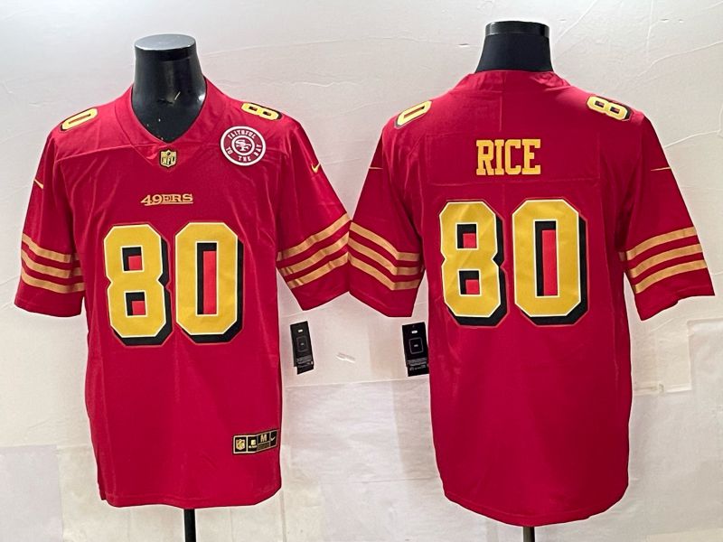 Men Nike San Francisco 49ers #80 Rice Red Limited NFL 2025 Jersey 0029